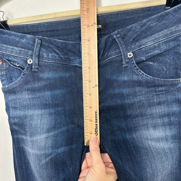 Hudson Collin Dark Blue Wash Low Rise Electric Clover Skinny Denim Jeans Size 26 - Picture 14 of 16
